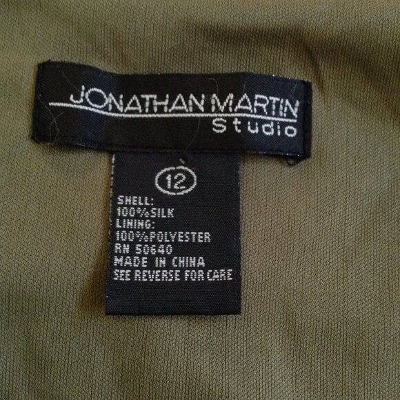 VTG Jonathan Martin Studio; "12" 100% Silk, Lined; Couture, Embellished; Sexy - Picture 3 of 5